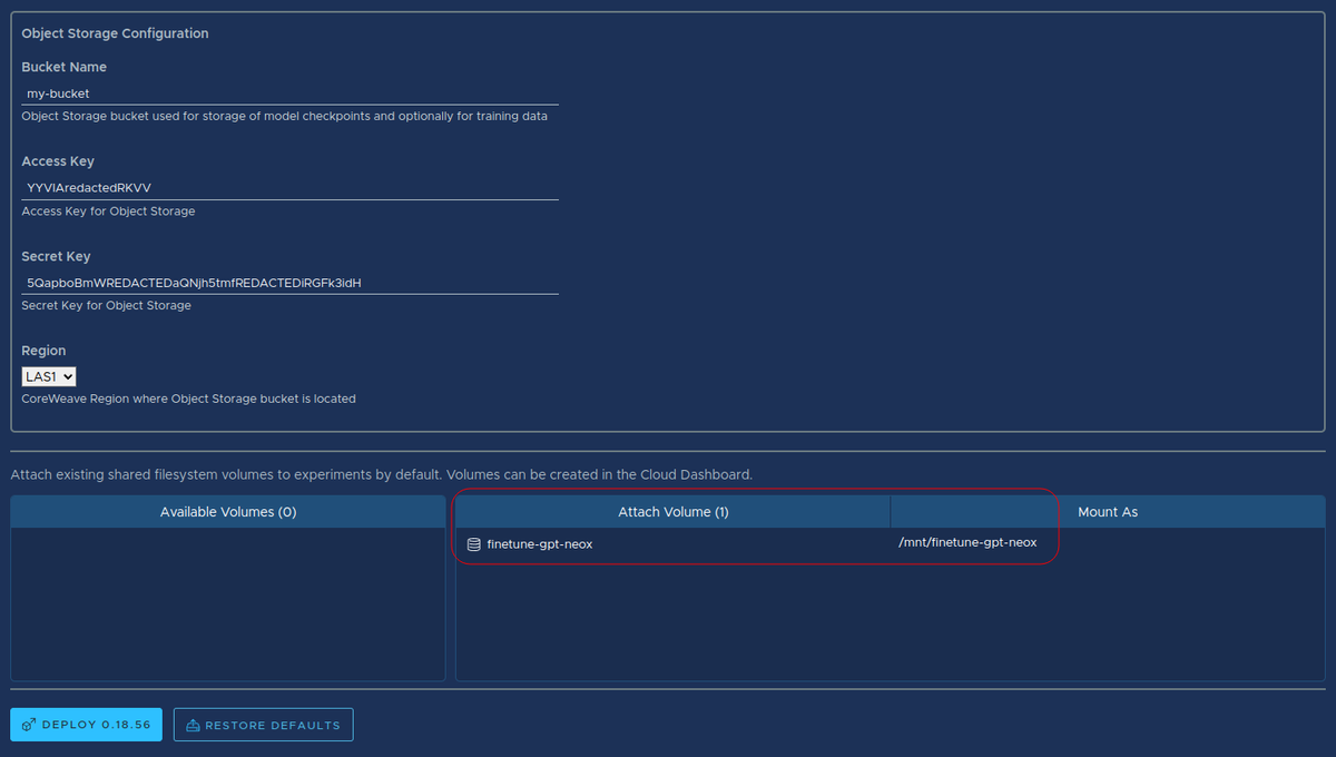 Add Object Storage and the Shared File System Volume